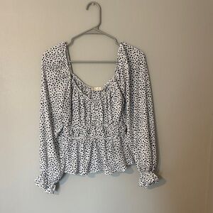 Altar'd State Black and White Polka Dot Blouse
